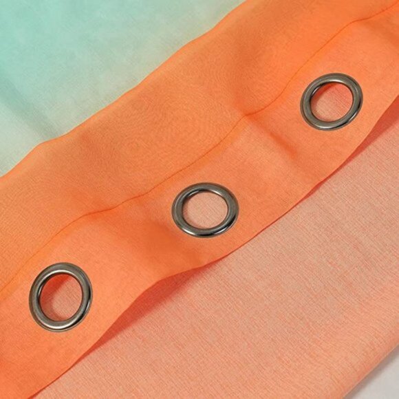 Modern Ombre Sheer Curtains | Set of 2 Panels | 52x72 | Grommet Top | Semi Sheer - Picture 3 of 6